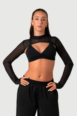 Girls Mesh Bolero Crop Top
