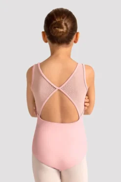 Girls Mirella Celestia Boat Neck Printed Leotard