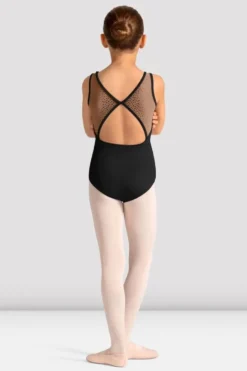 Girls Mirella Celestia Boat Neck Printed Leotard