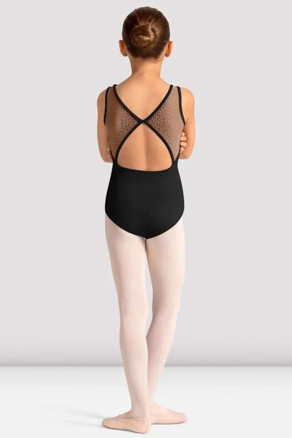 Girls Mirella Celestia Boat Neck Printed Leotard