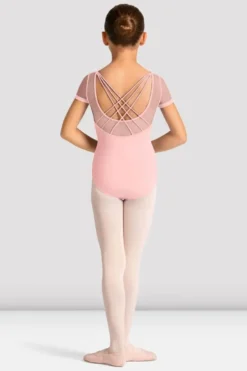 Girls Mirella Celestia Short Sleeve Printed Leotard